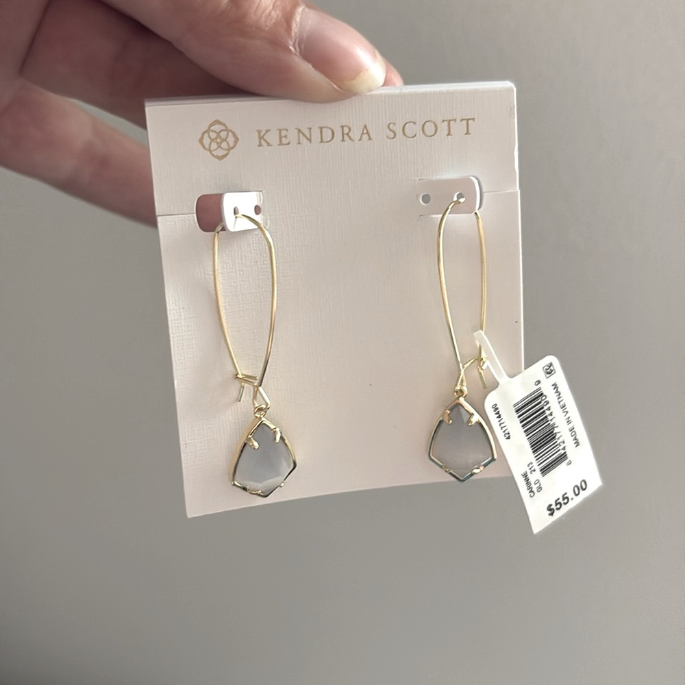 NWT Lot of 2x [Kendra Scott] Carinne Earrings & Cory Pendant Necklace Slate/Gold - Picture 11 of 15